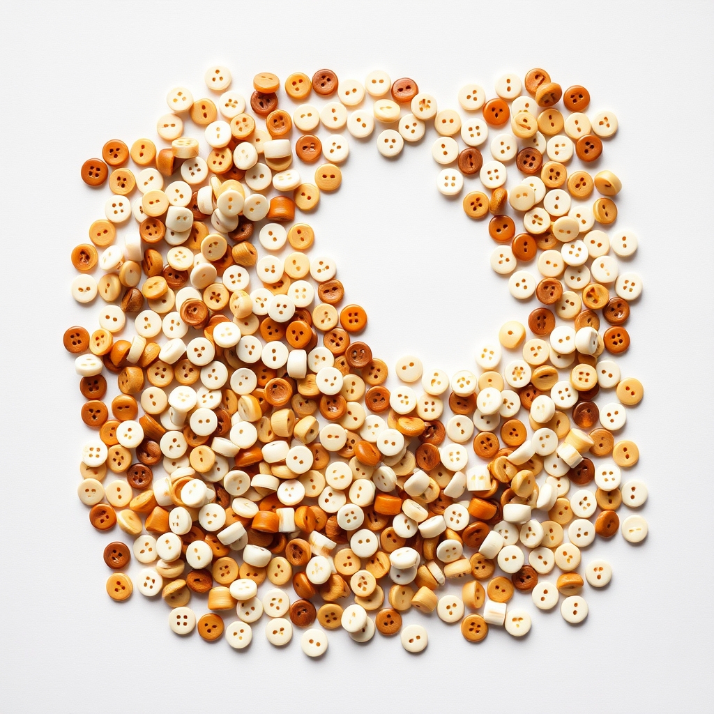 Horn, shell and corozo buttons