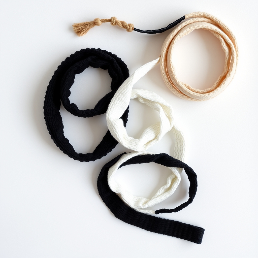 Elastic, tape and bias binding