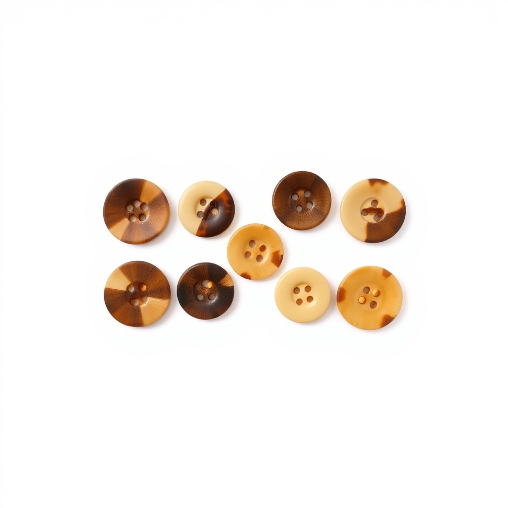 Cattle Horn Buttons, 23 mm, Card of Six