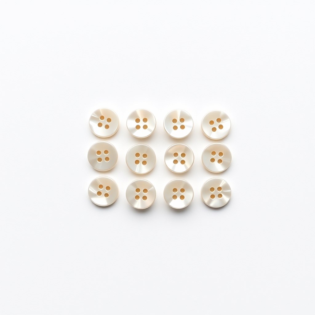 Oyster Shell Shirt Buttons, 12 mm, Card of Twelve