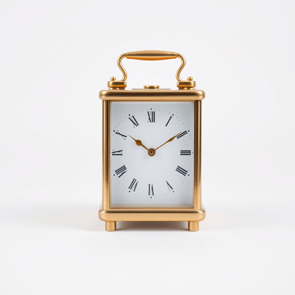 Brass carriage clock, running