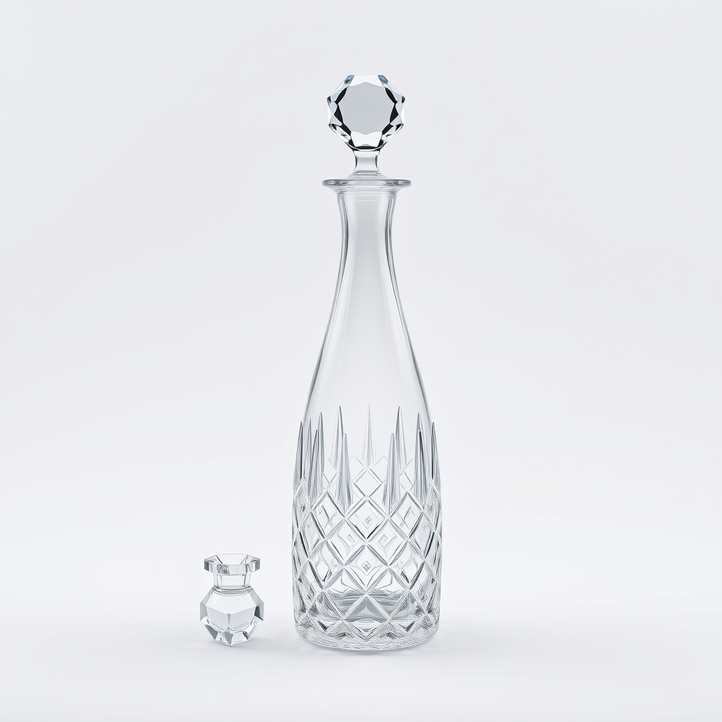 Cut-crystal decanter and stopper