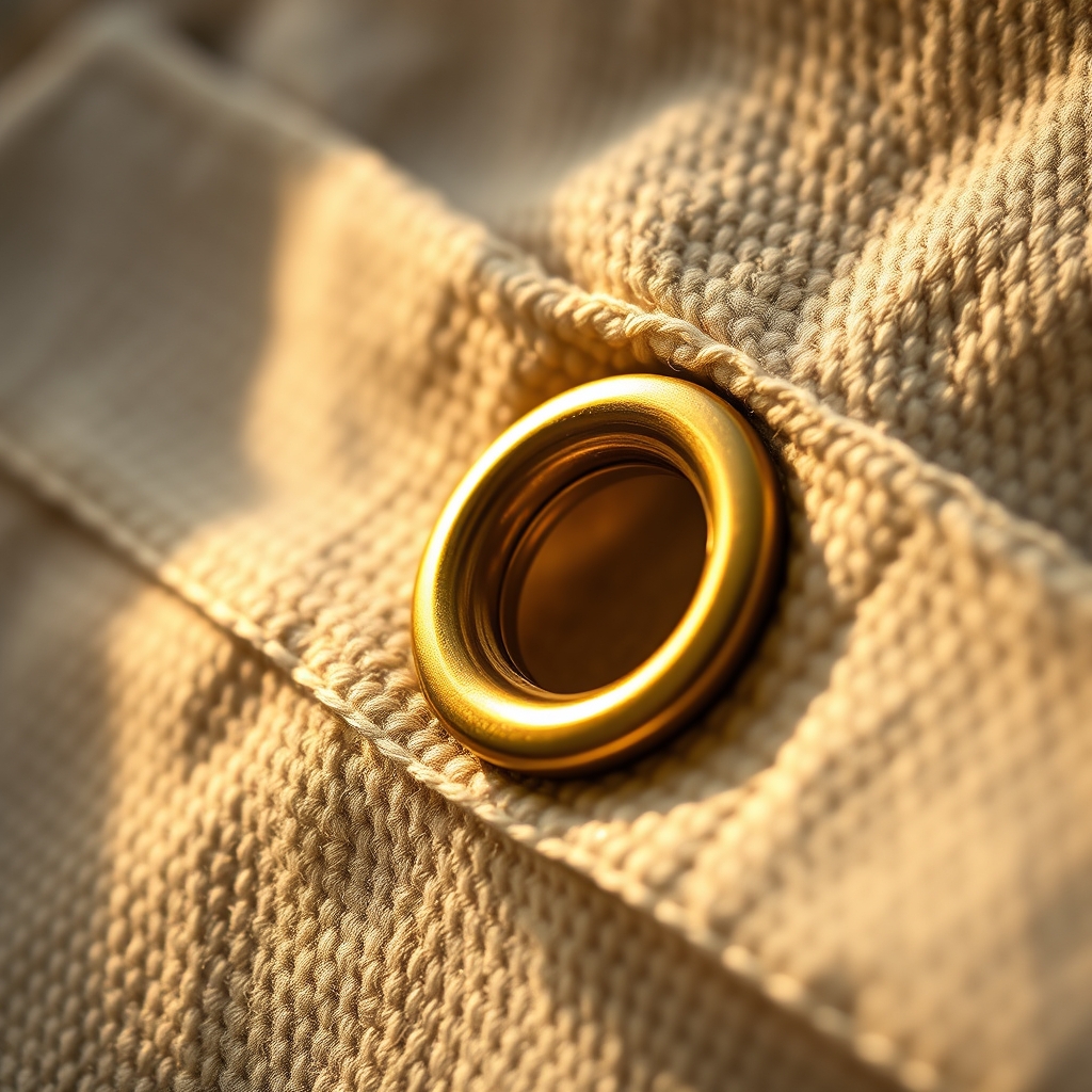 Brass eyelet, hand-punched