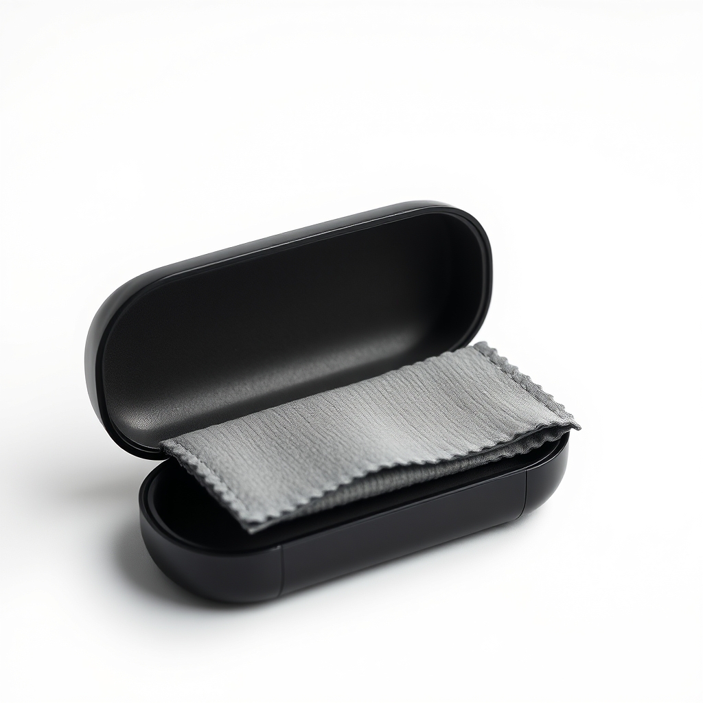 Microfibre cloth and hard case set