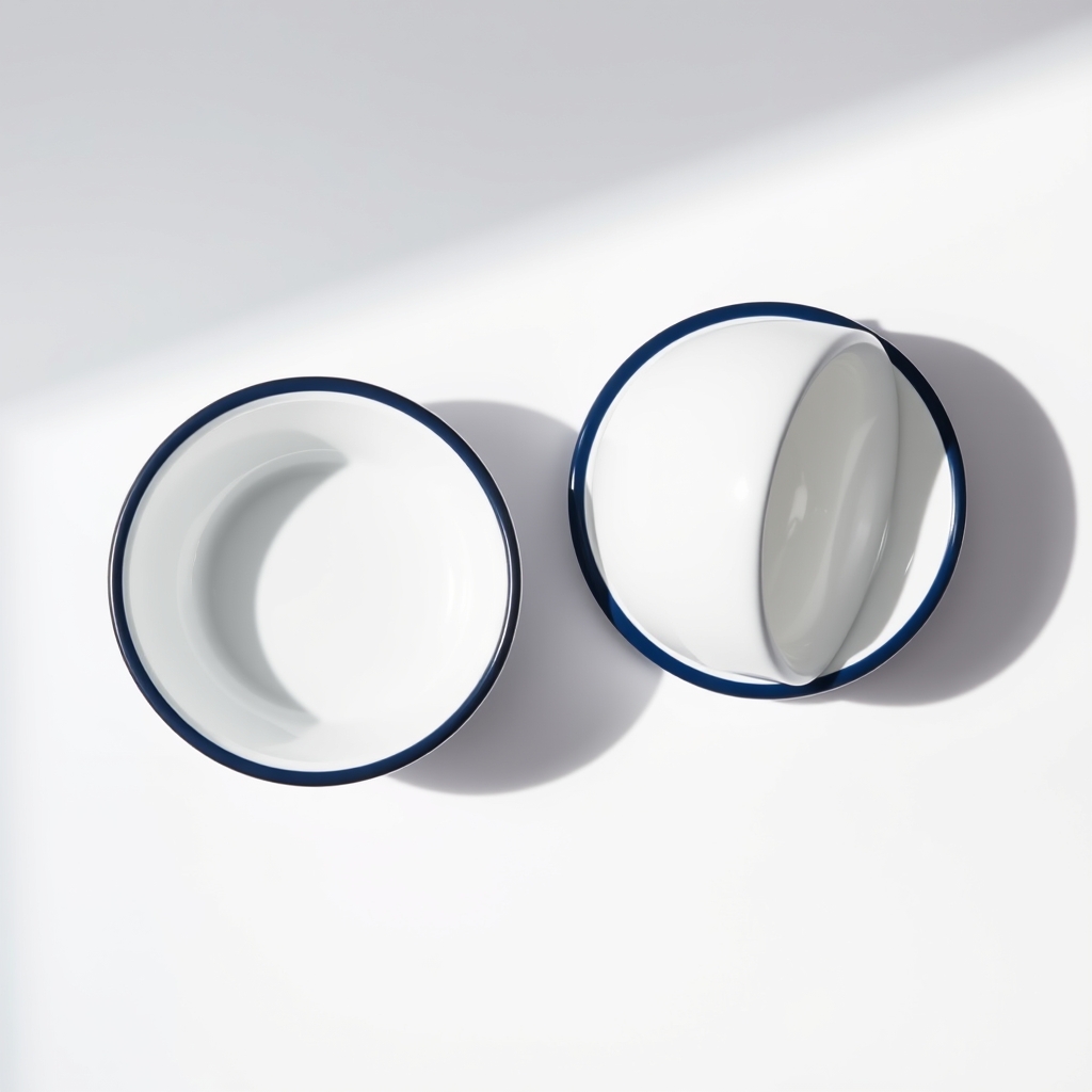Enamel bowl pair