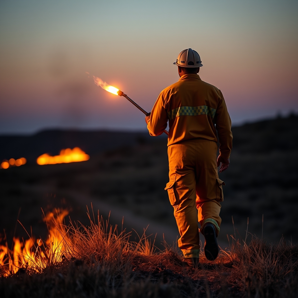 Laying a back-burn line