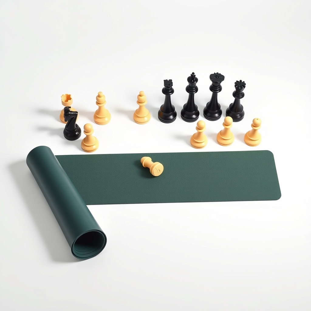 Tournament chess set and mat