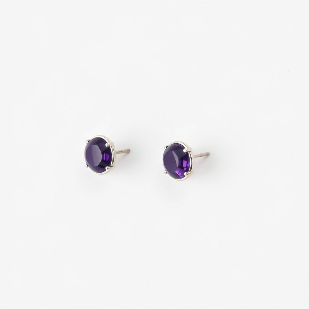 Amethyst Cabochon Studs