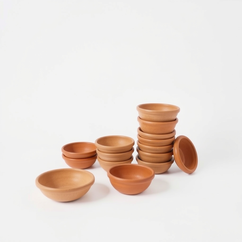 Earthenware nest bowls, set of ten