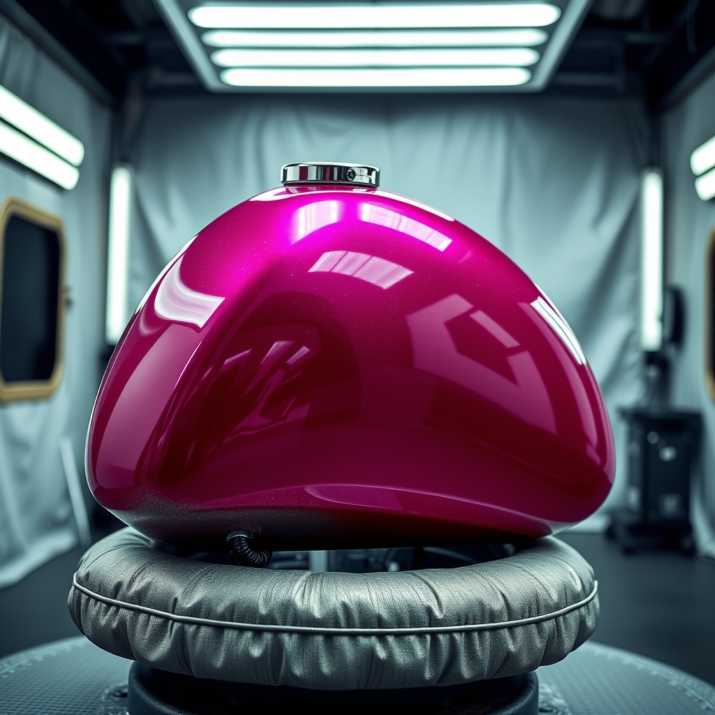 Candy red over silver flake, tank