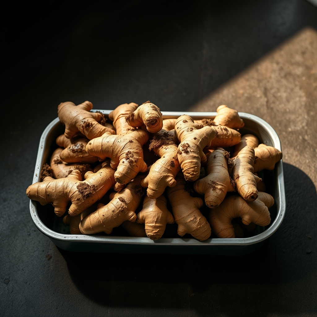 Levubu ginger, whole and unpeeled