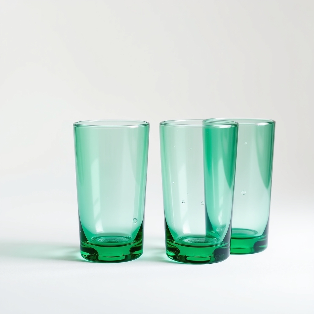 Bottle-green tumblers, set of four