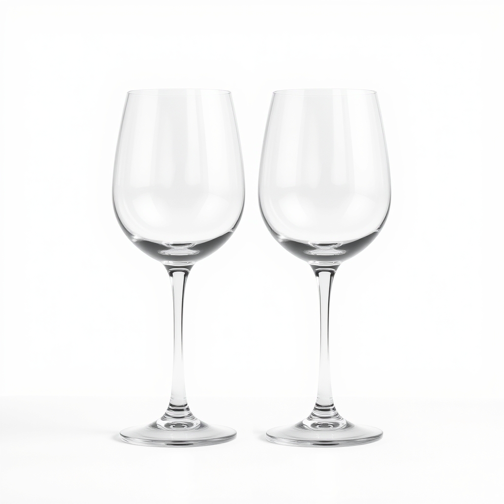 Clear wine glasses, pair