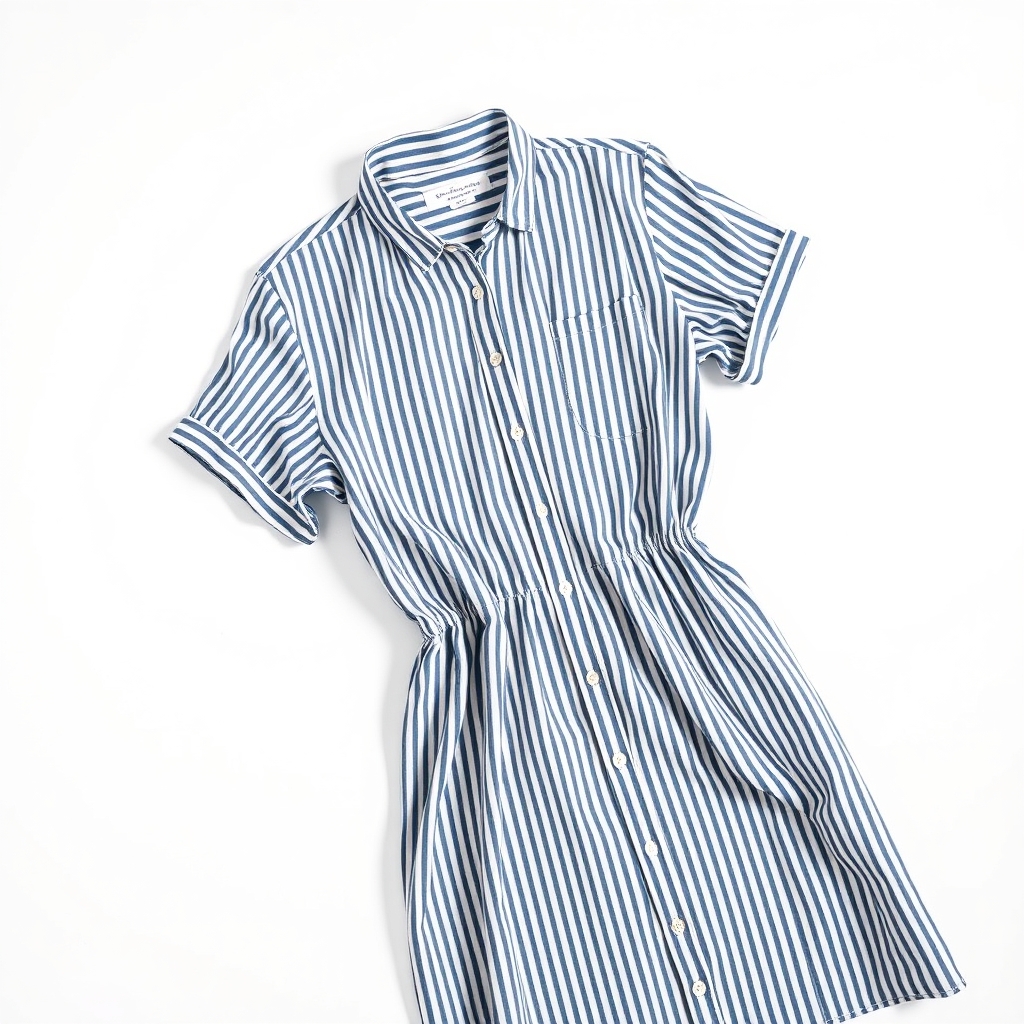 Chalk Stripe Shirt Dress