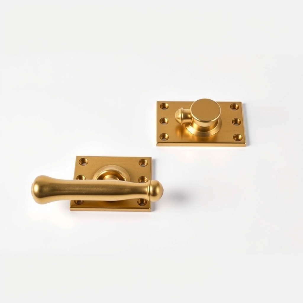 Cast brass lever handles, pair