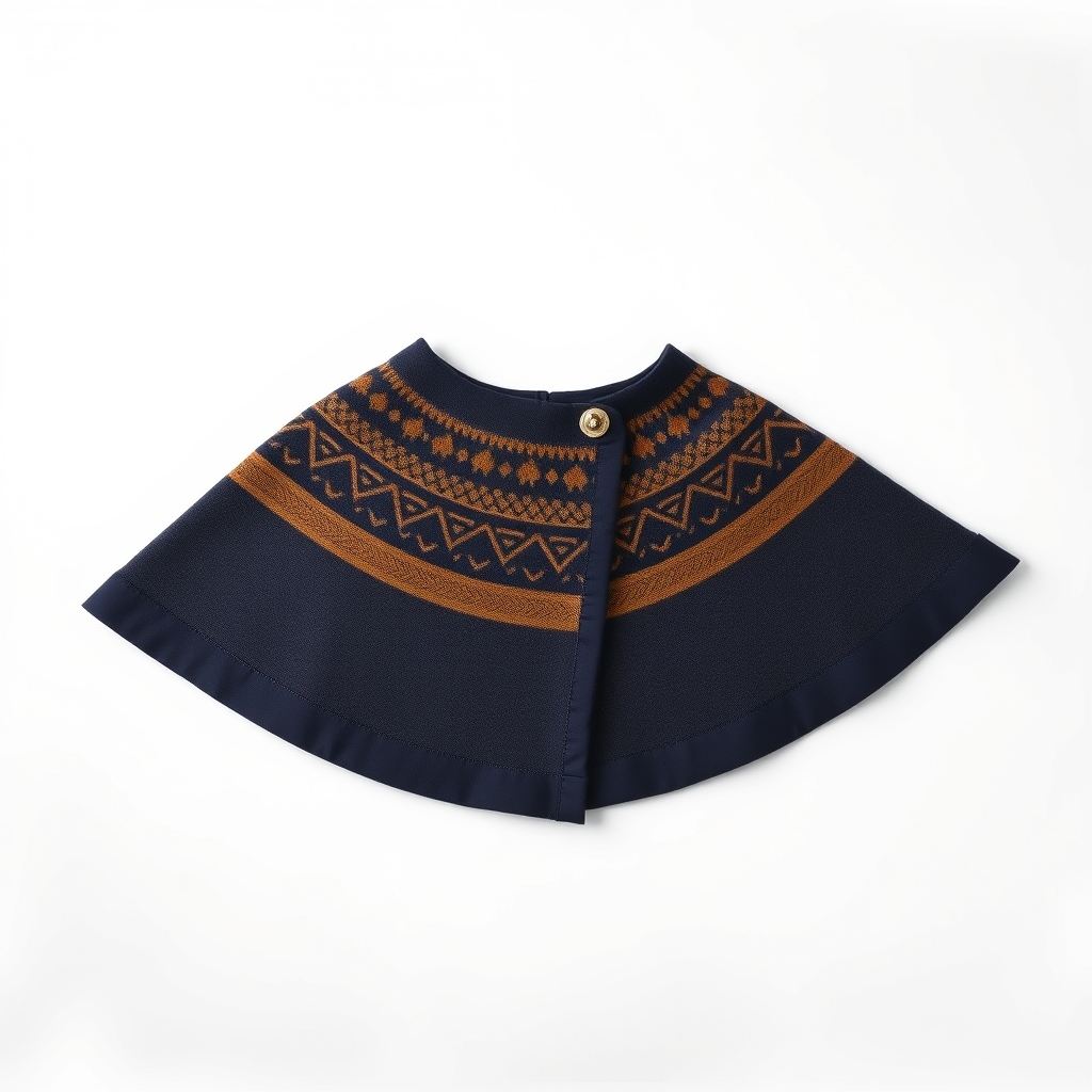 Wearing cape, indigo