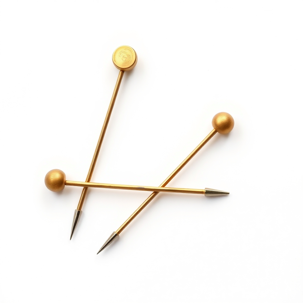 Brass blanket pins, pair