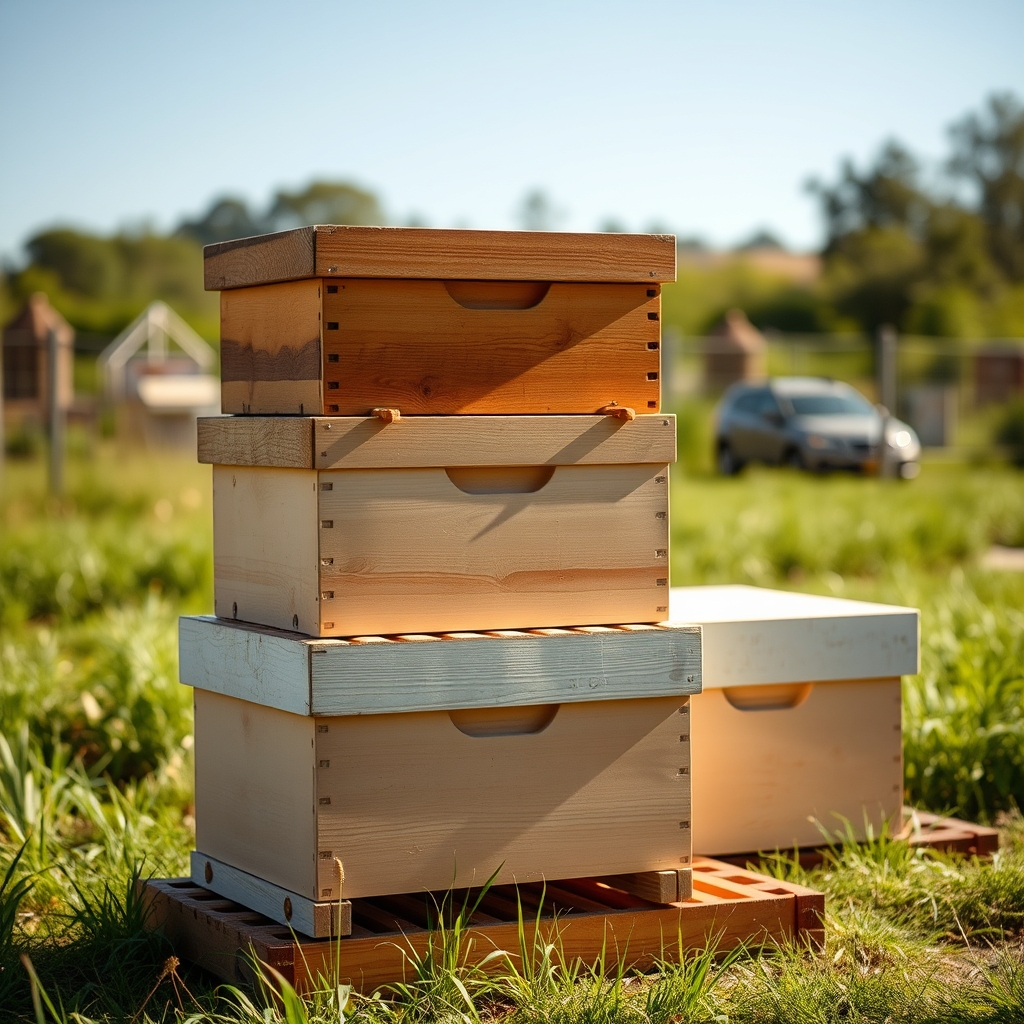 90 hives of our own on the plain