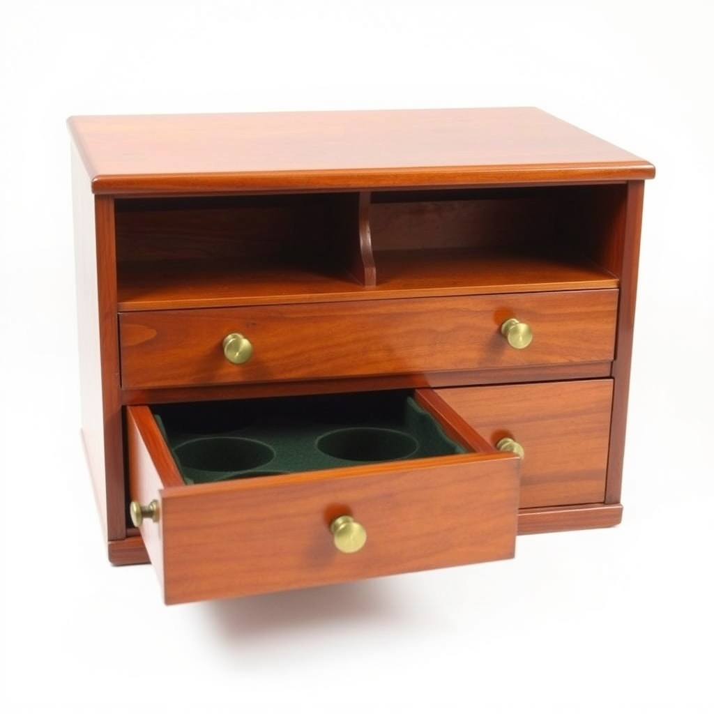 Mahogany cabinet, twenty trays
