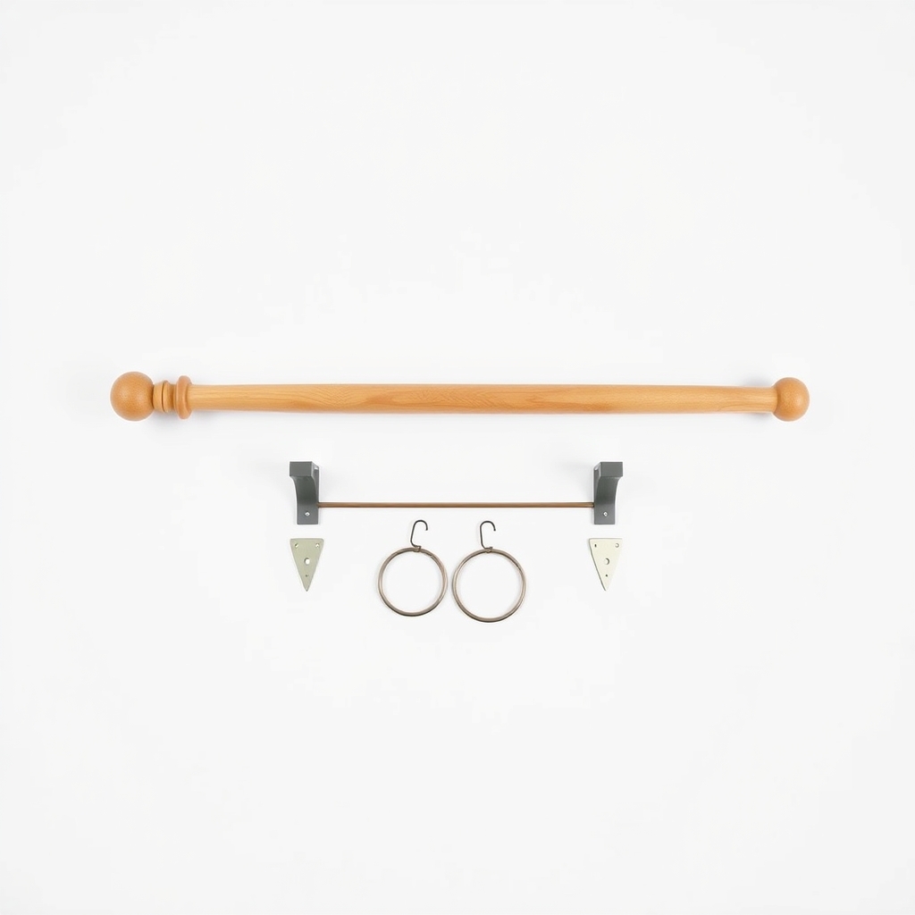 Wooden Rod & Finial Set