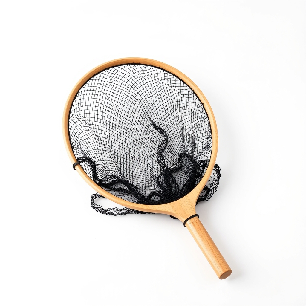 Rubber-Mesh Landing Net