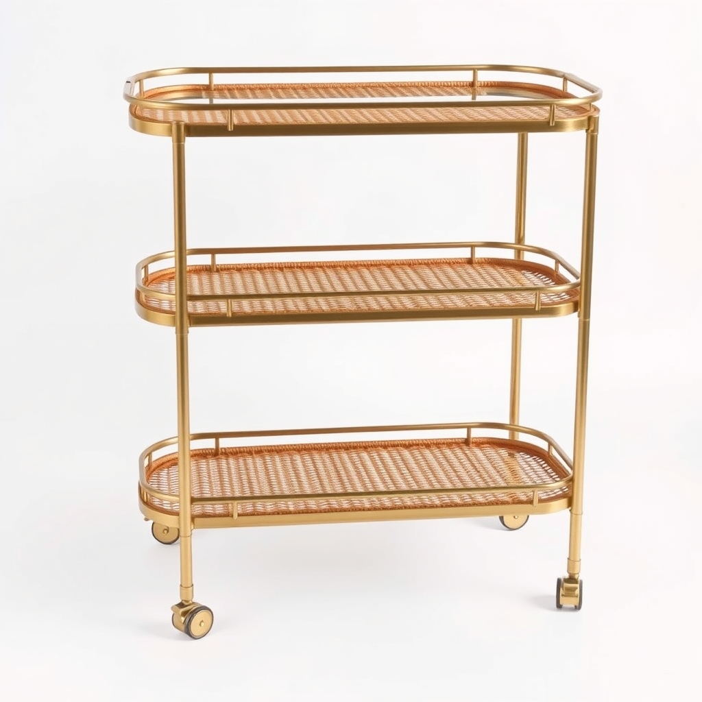 Cane & Brass Drinks Trolley