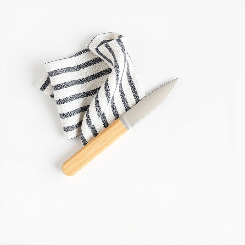 Shucking knife and cloth