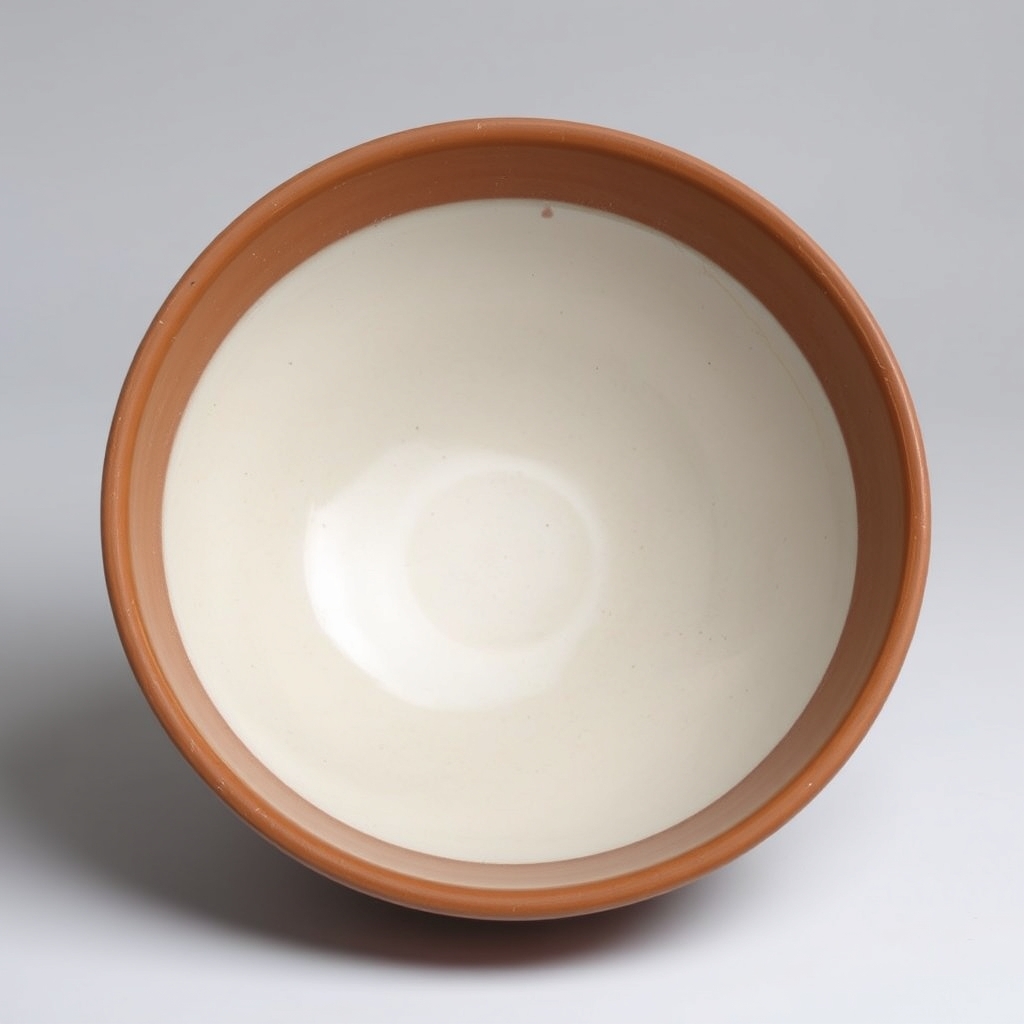 Wide clay bowl, raw rim