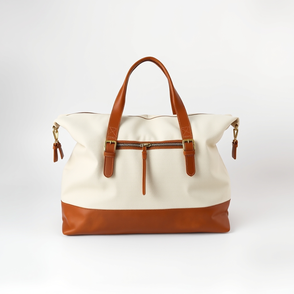 Canvas and leather weekender