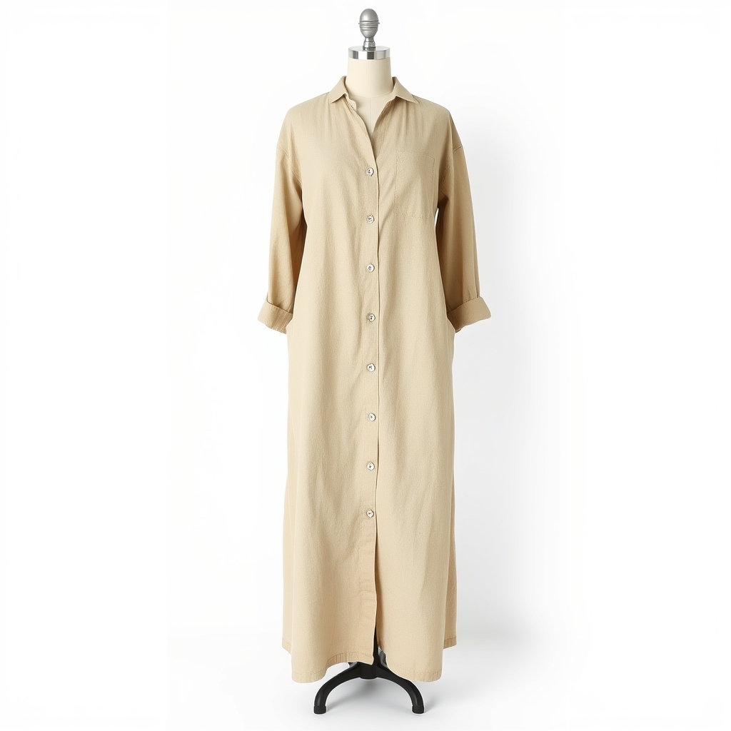 Linen button-through overdress