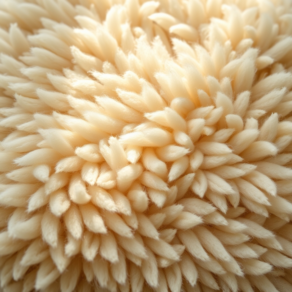 Sheepskin, washed and combed