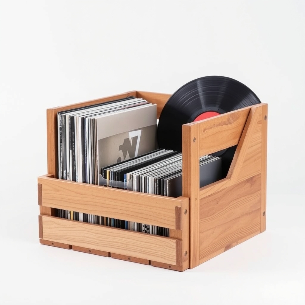 Oak Record Crate